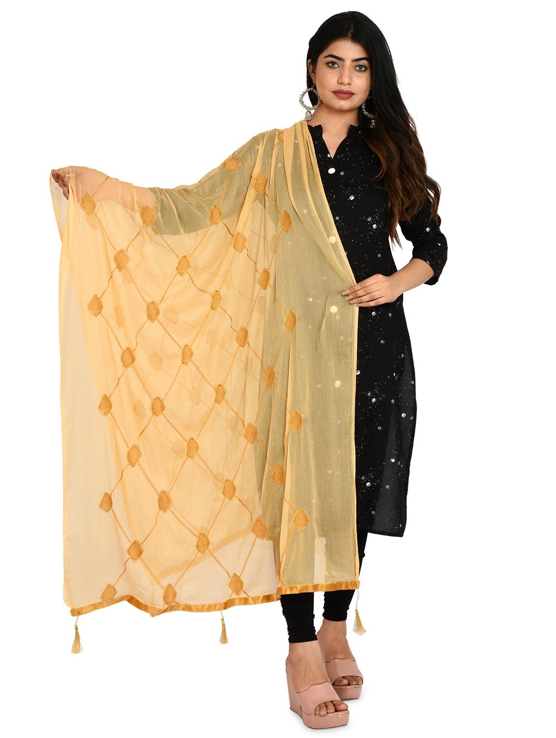 beige chiffon dupatta - 18324682 - Zoom Image - 0