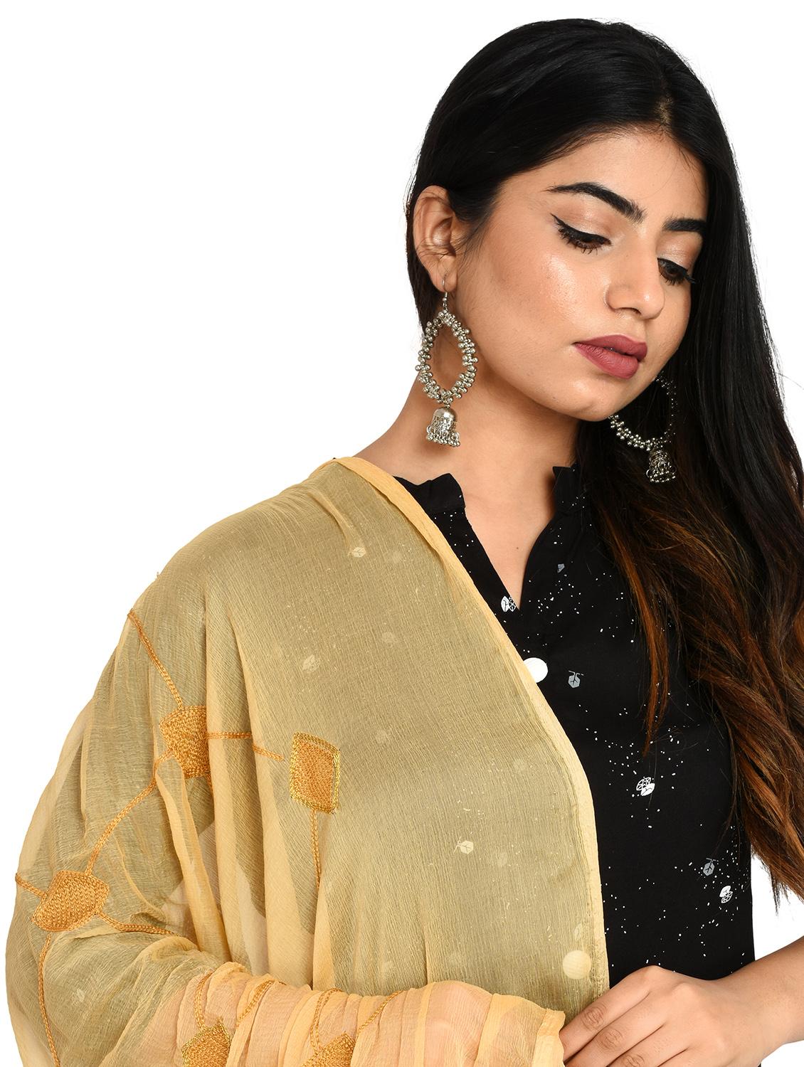 beige chiffon dupatta - 18324682 - Standard Image - 3