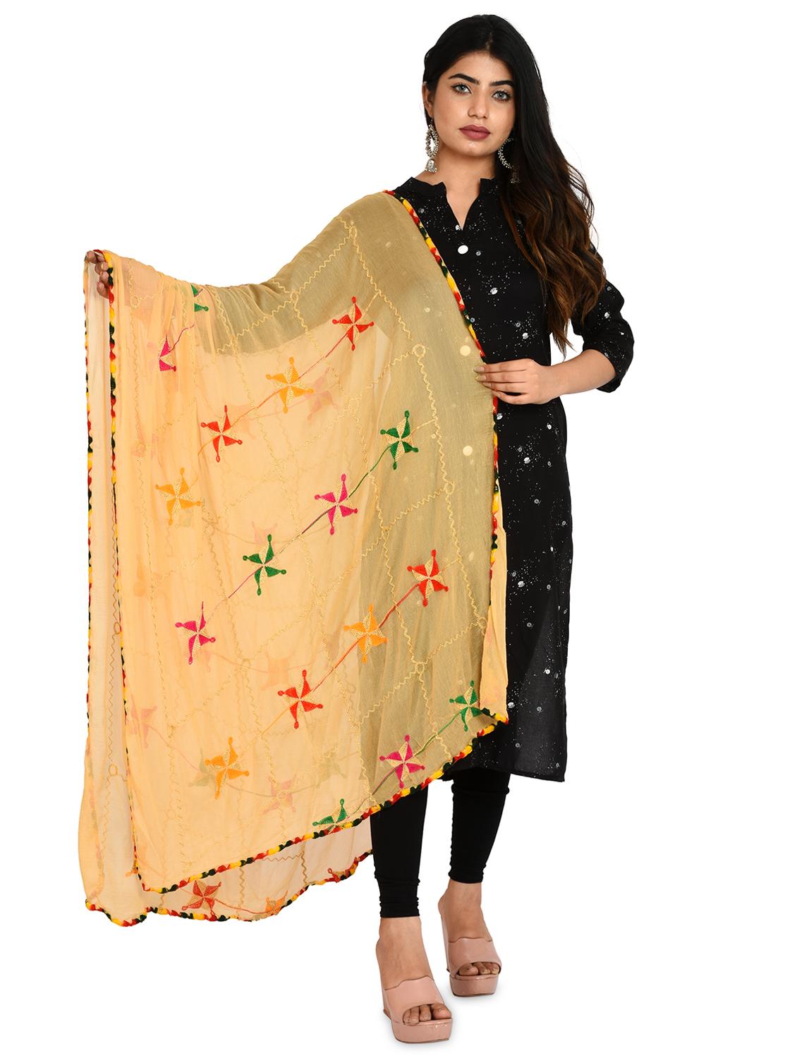 beige chiffon dupatta - 18324695 - Zoom Image - 0