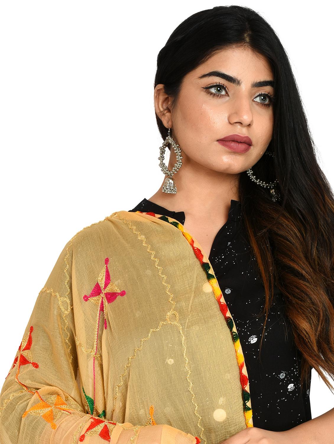 beige chiffon dupatta - 18324695 - Standard Image - 3
