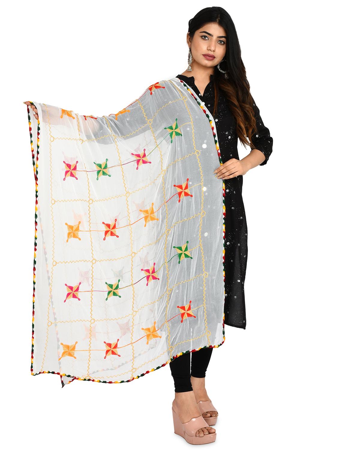white chiffon dupatta - 18324707 - Zoom Image - 0