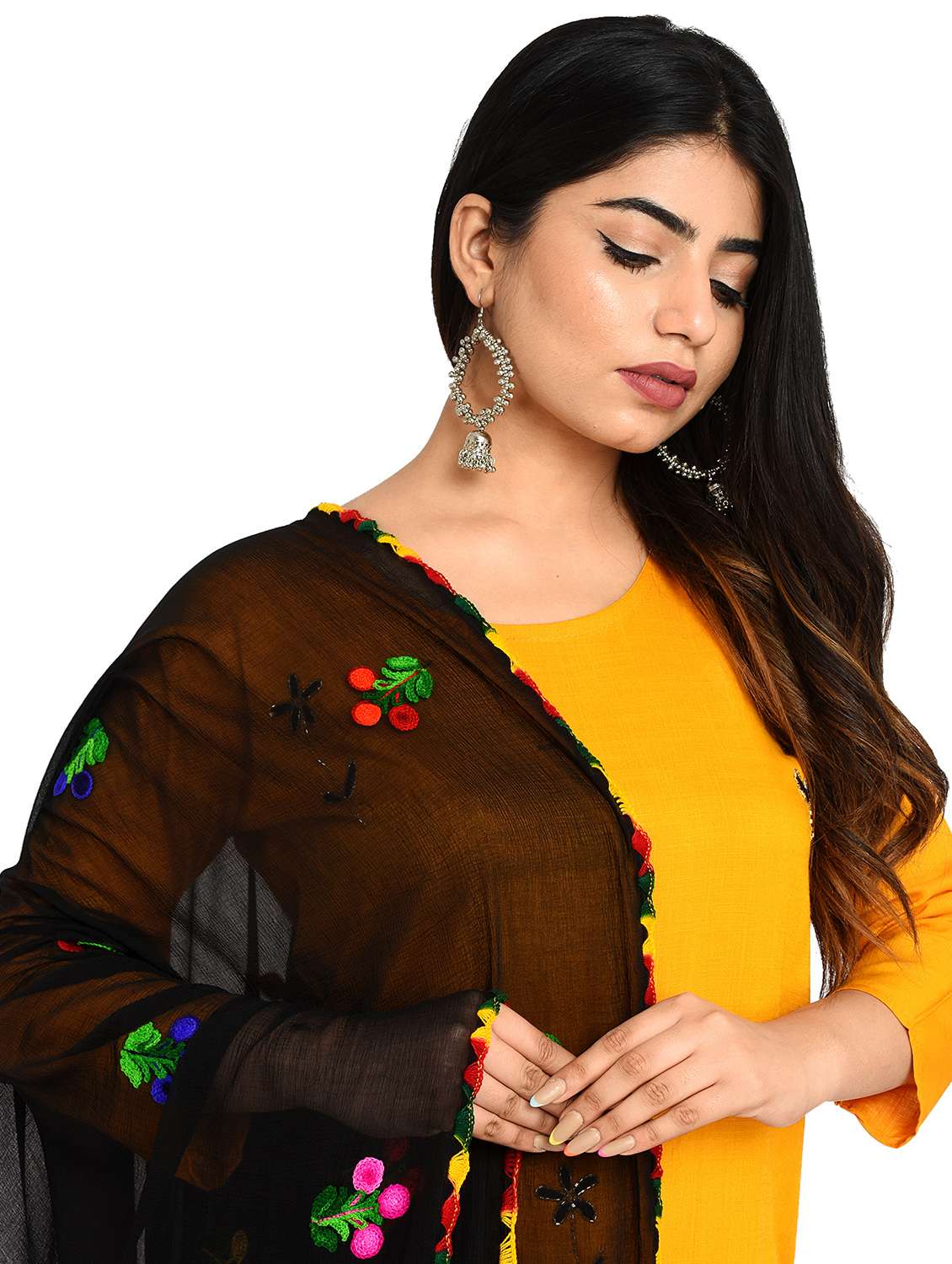 black chiffon dupatta - 18324710 -  Standard Image - 3