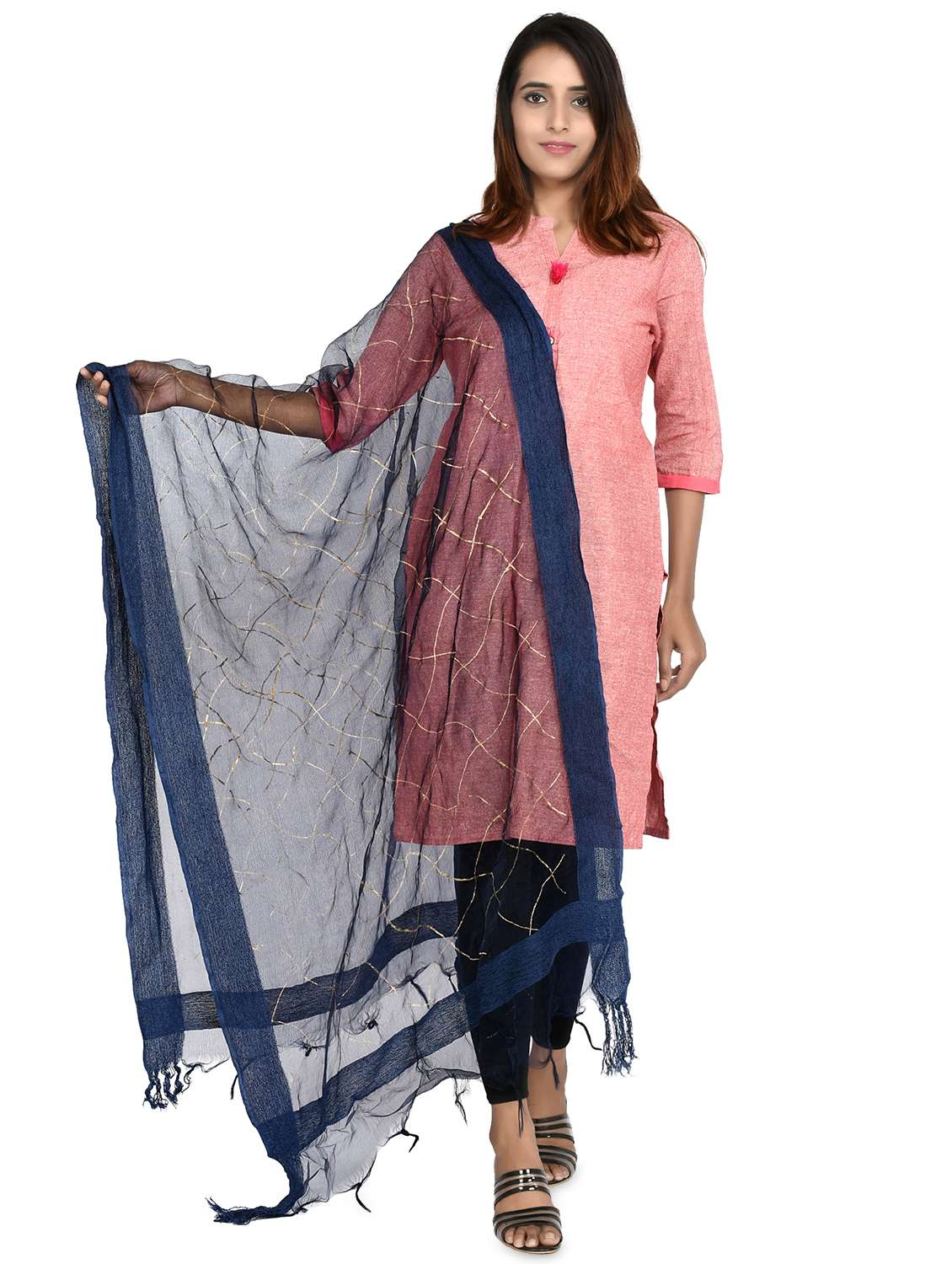navy chiffon dupatta - 18324724 - Zoom Image - 0