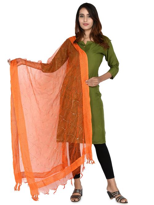 orange chiffon dupatta - 18324725 - Standard Image - 0