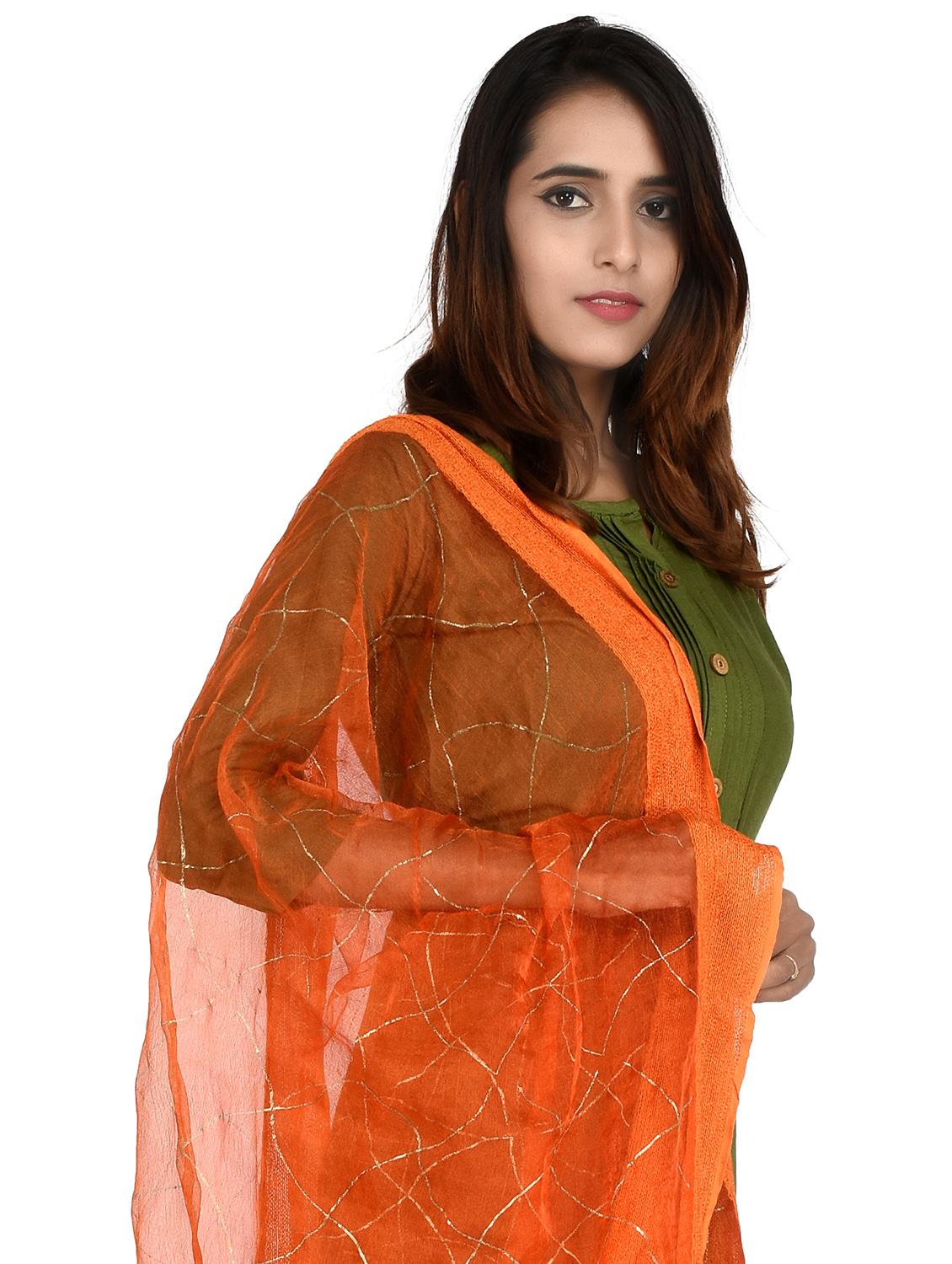 orange chiffon dupatta - 18324725 - Standard Image - 3