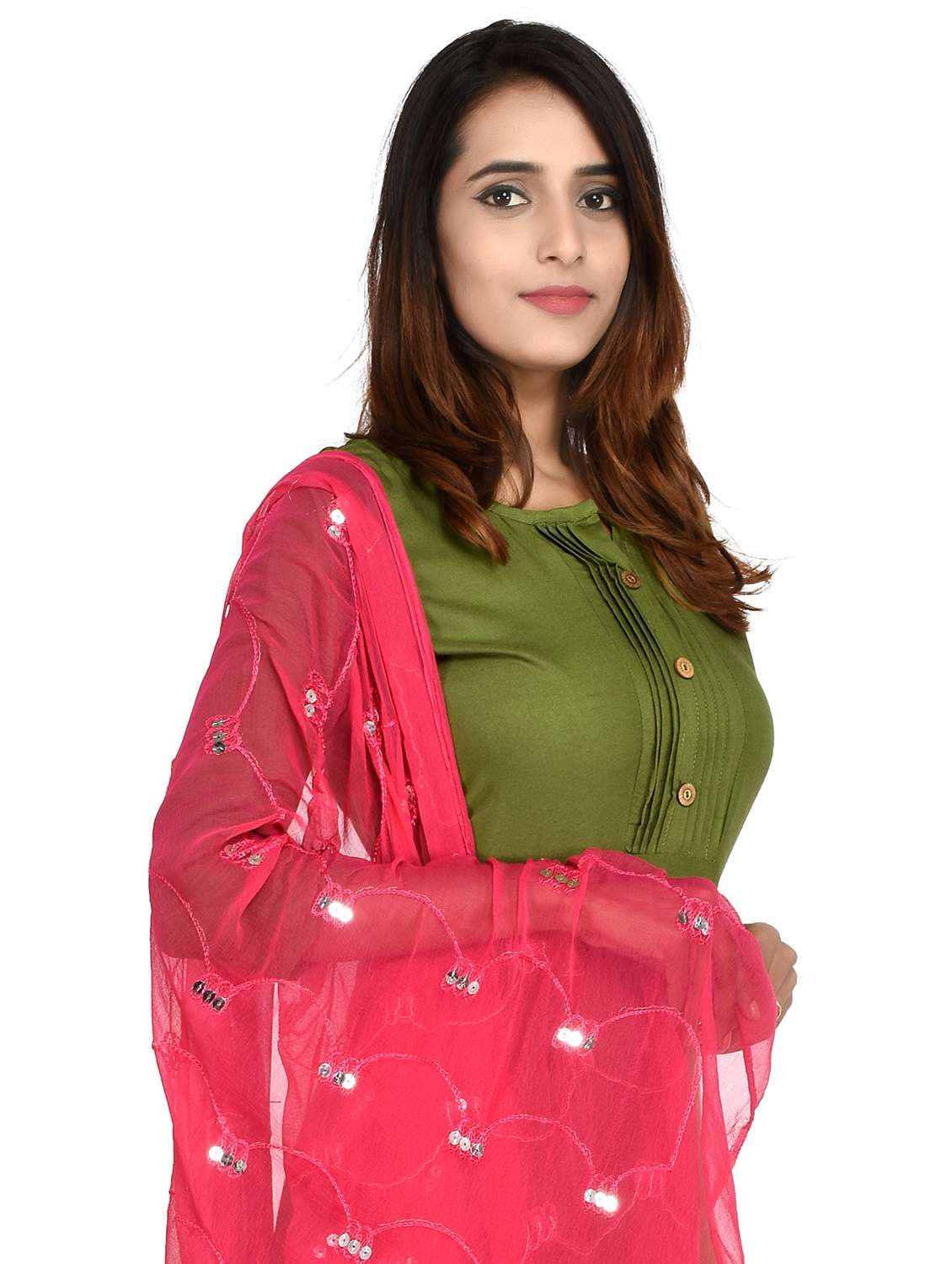 pink chiffon dupatta - 18324744 -  Standard Image - 3