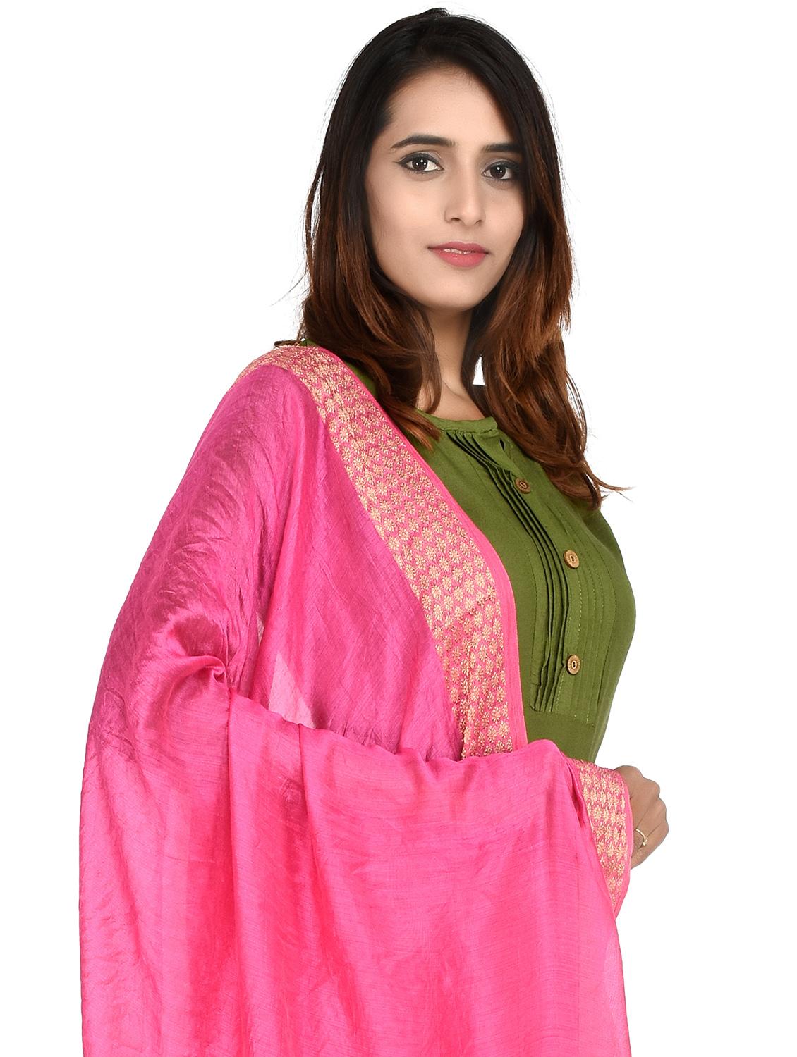 pink chiffon dupatta - 18324755 - Standard Image - 3