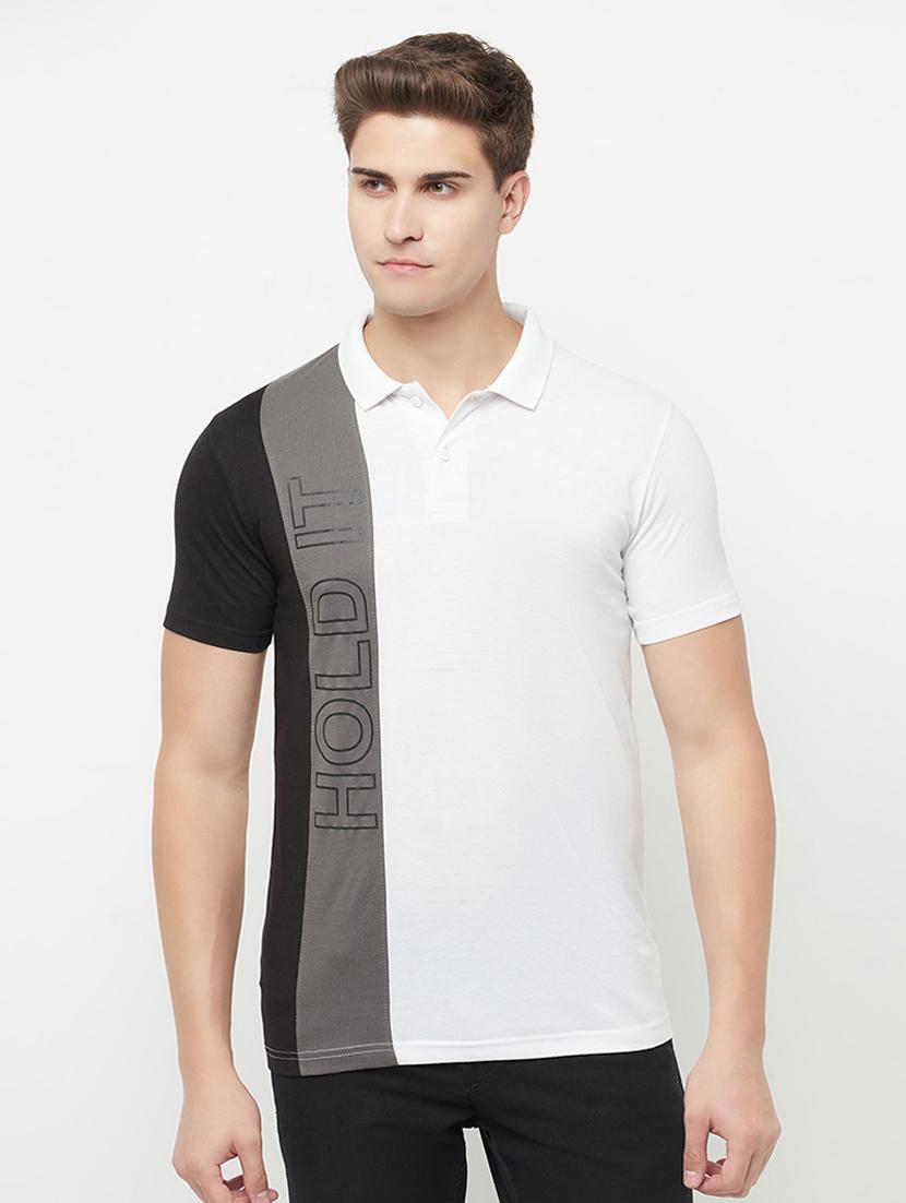 white color-blocked t-shirt - 18324813 -  Zoom Image - 0