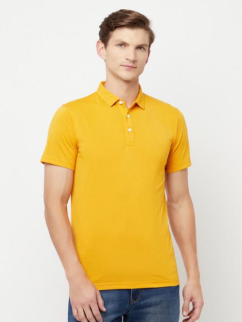 yellow solid polo t-shirt - 18324816 - Standard Image - 0