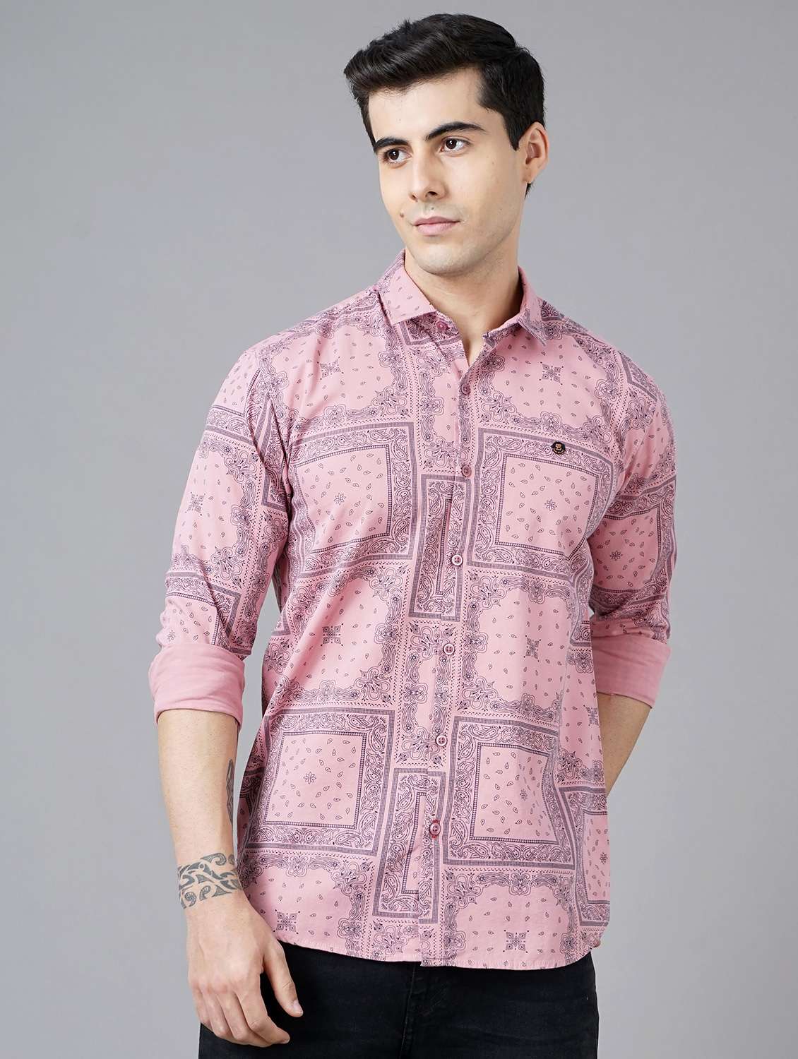 pink printed casual shirt - 18325034 - Zoom Image - 0