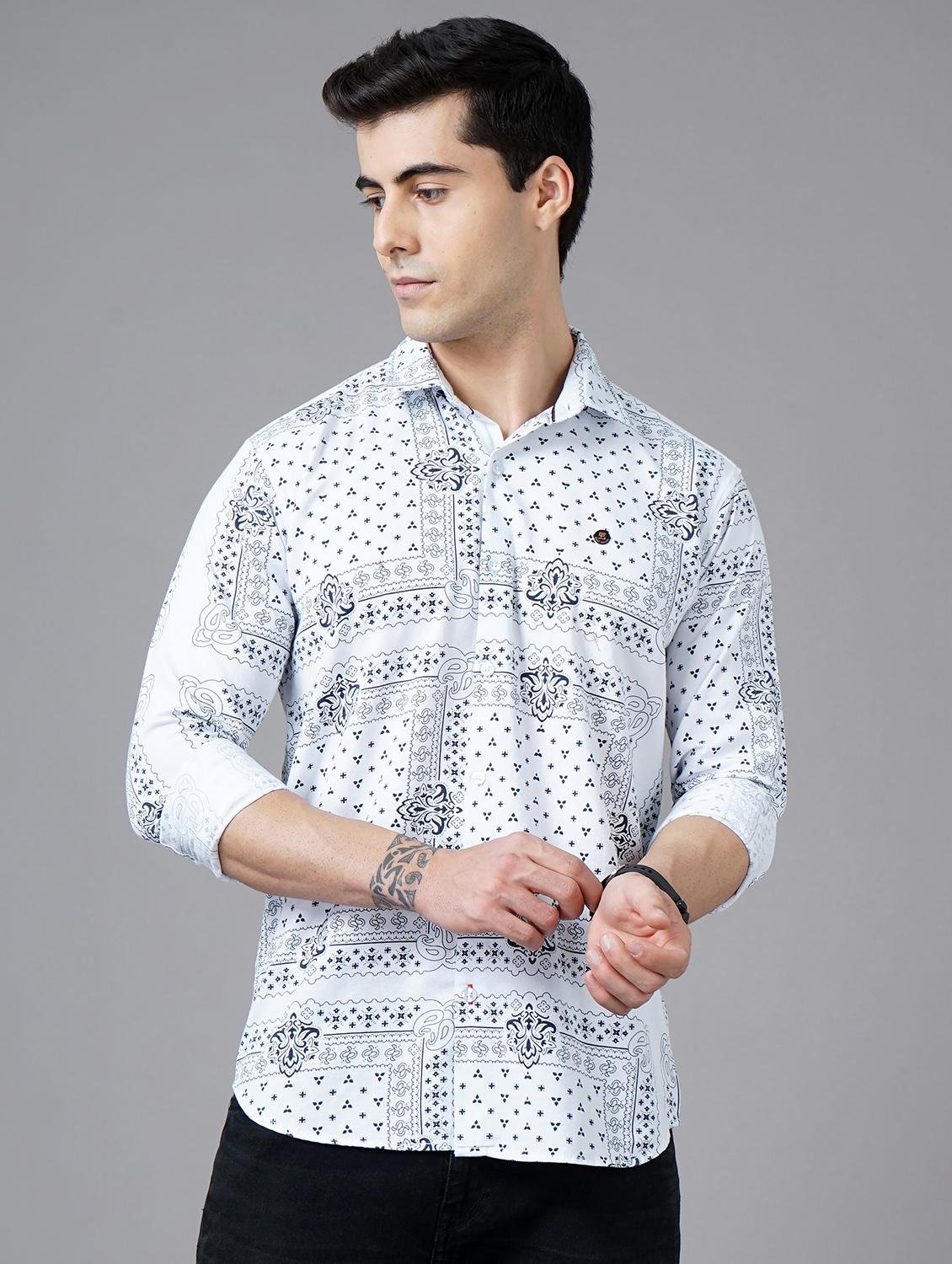 white printed casual shirt - 18325035 -  Zoom Image - 0