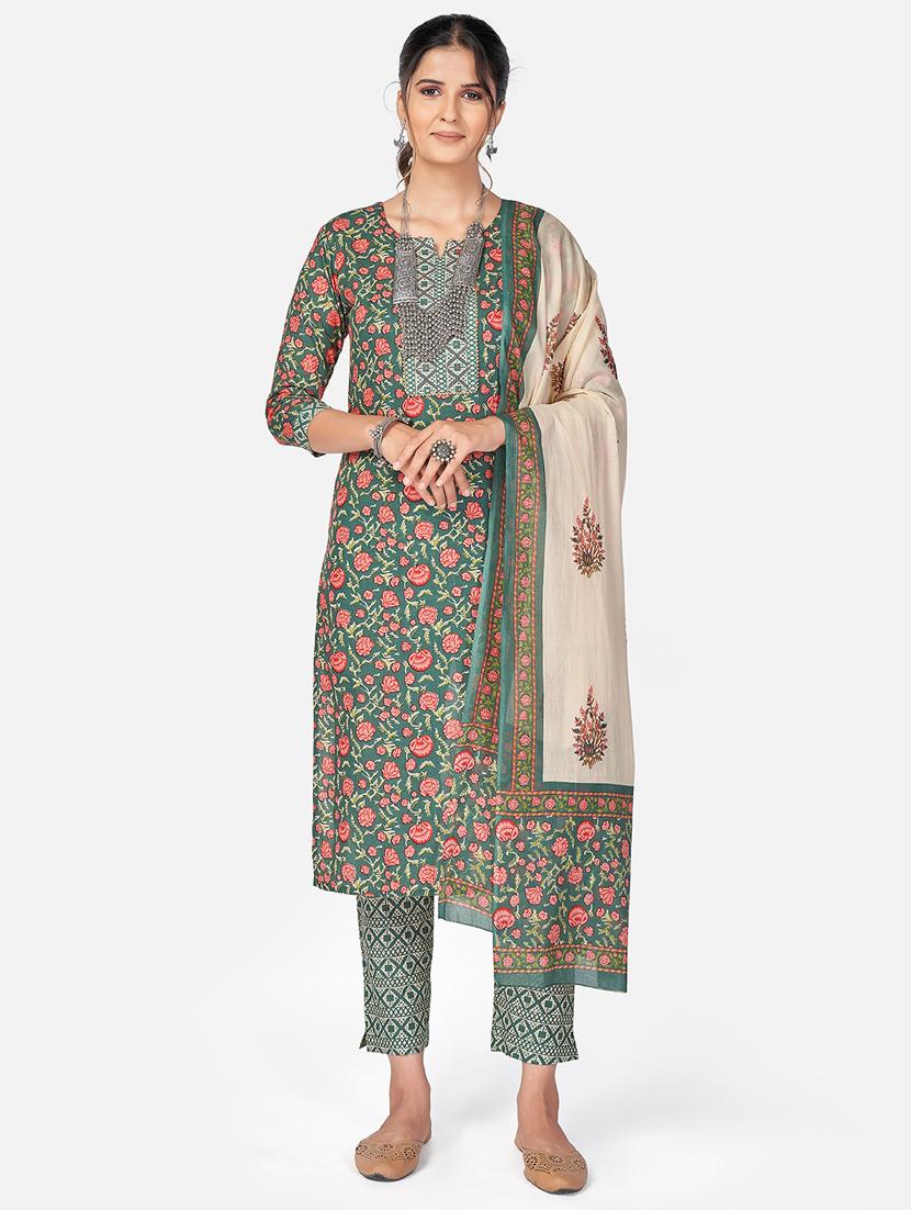 green cotton suit set - 18325292 - Zoom Image - 0
