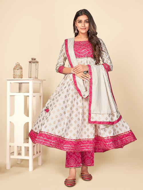 beige cotton suit set - 18325305 - Standard Image - 0