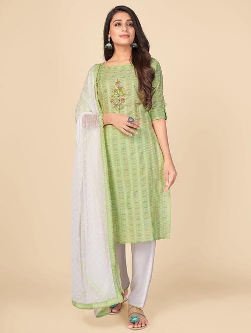 green cotton suit set - 18325307 - Standard Image - 0