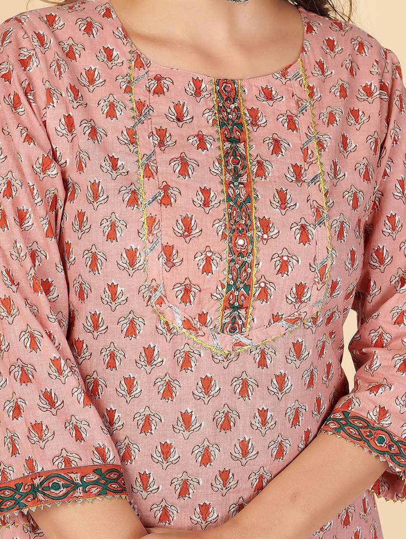 peach cotton suit  set - 18325322 -  Standard Image - 5