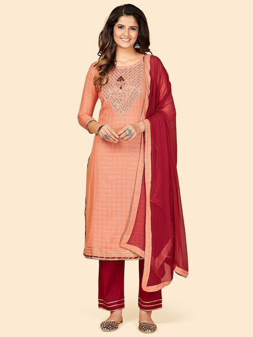 orange rayon suit set - 18325356 - Standard Image - 0