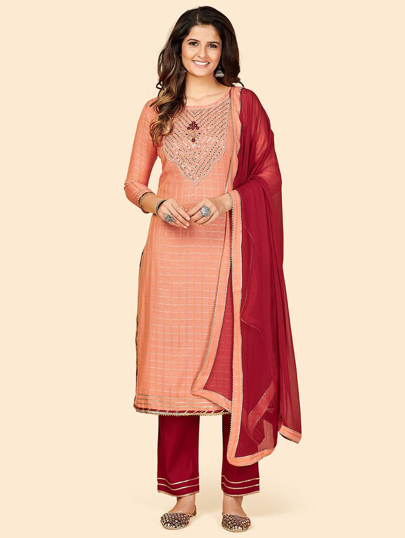orange rayon suit set - 18325356 - Zoom Image - 0