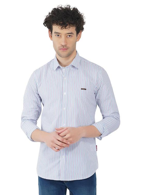 blue striped casual shirt - 18325845 - Zoom Image - 0