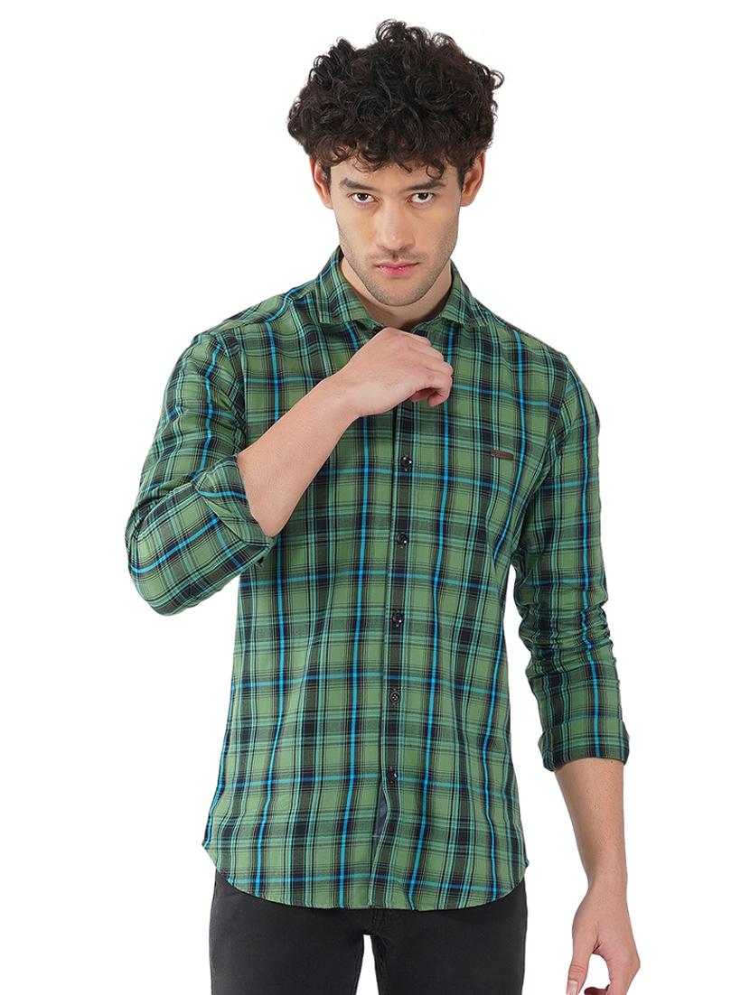 green checked slim fit shirt - 18325860 - Zoom Image - 0