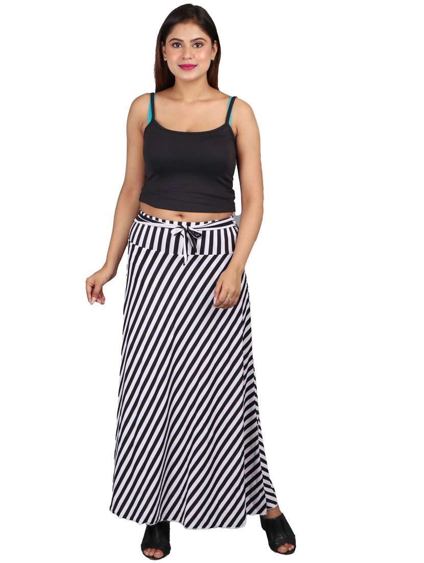 mid rise striped flared skirt - 18325918 -  Standard Image - 3
