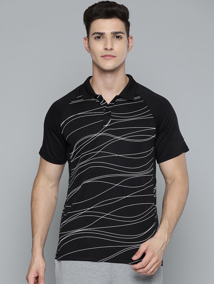 black printed polo t-shirt - 18326510 - Zoom Image - 0