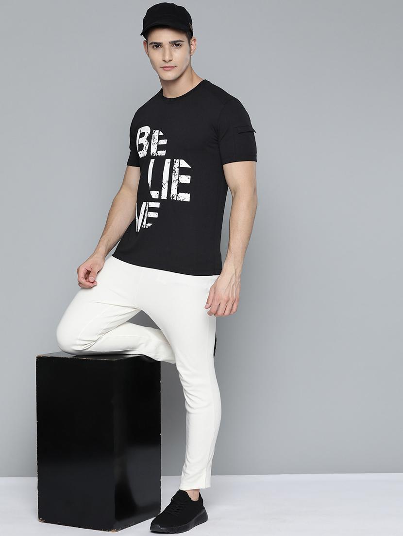 black chest-printed t-shirt - 18326514 - Standard Image - 3