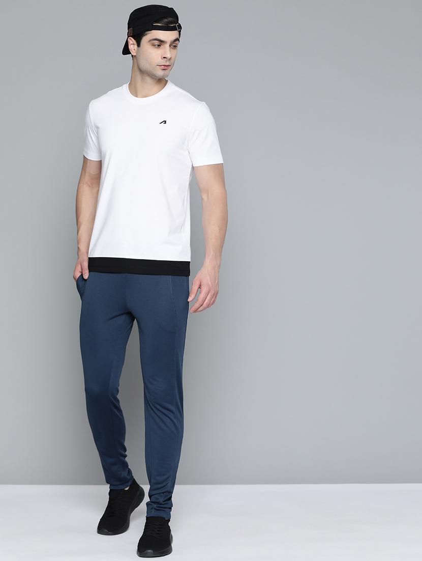 navy-blue solid full length track pant - 18326526 - Standard Image - 3