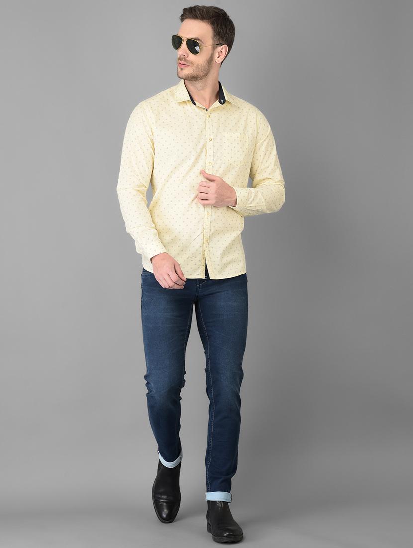 yellow printed casual shirt - 18326653 - Standard Image - 3