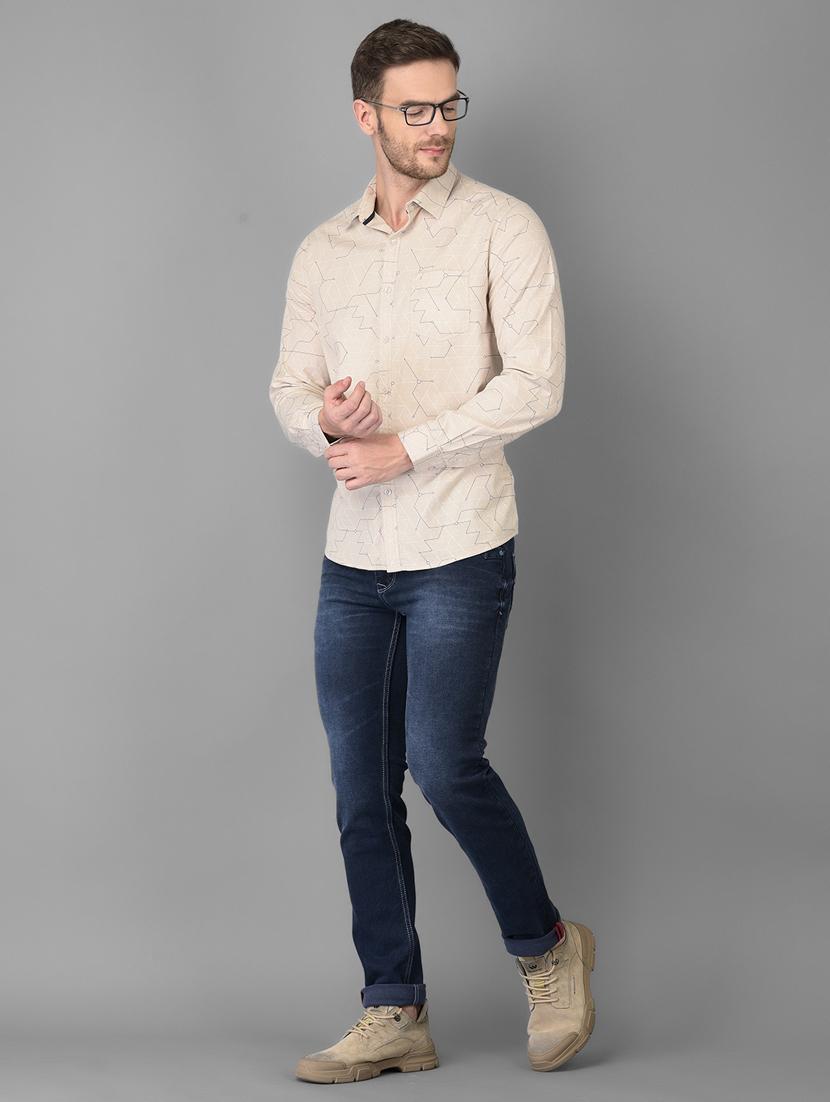 beige printed casual shirt - 18326655 - Standard Image - 3