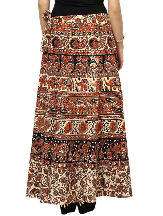 beige printed flared skirt - 18327736 -  Standard Image - 3