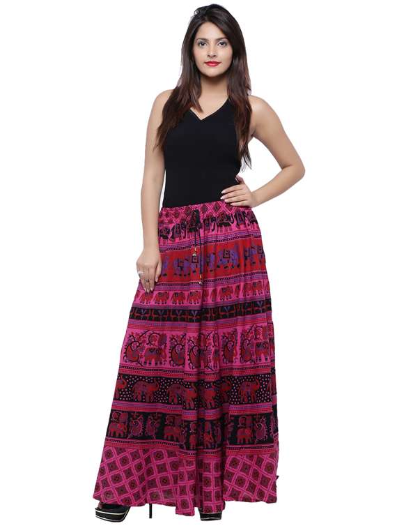 pink printed flared skirt - 18327758 -  Standard Image - 3