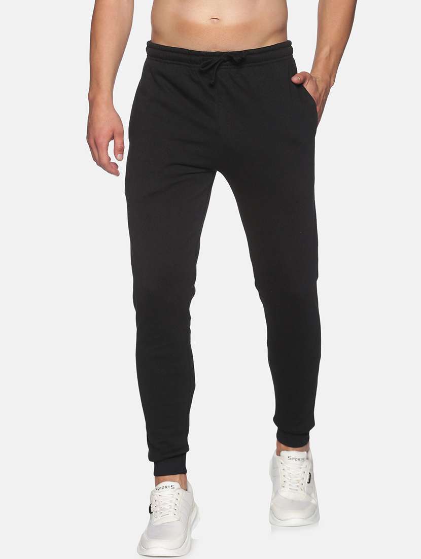 black solid joggers track pant