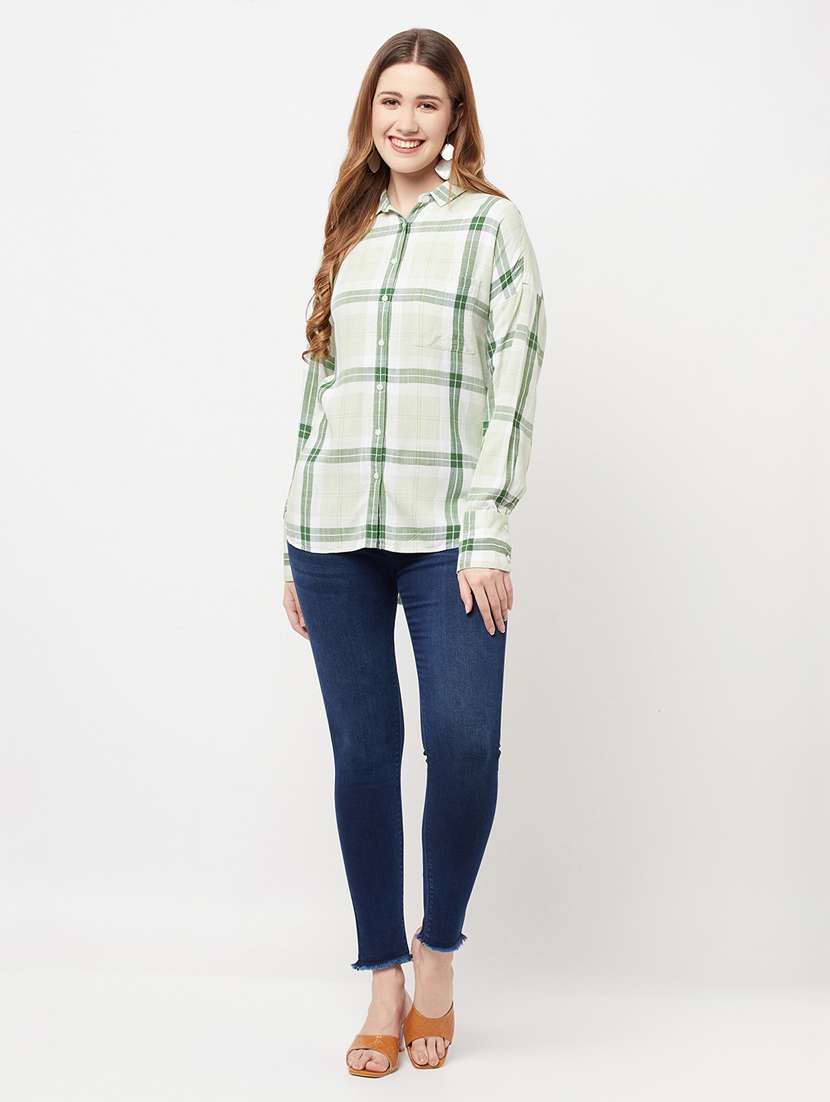 curved hem checkered shirt - 18328640 -  Standard Image - 3
