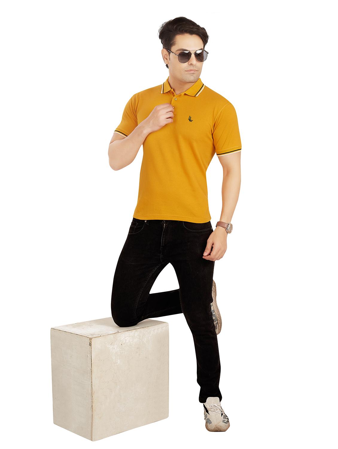 gold c polo solid t-shirt - 18328934 - Standard Image - 3