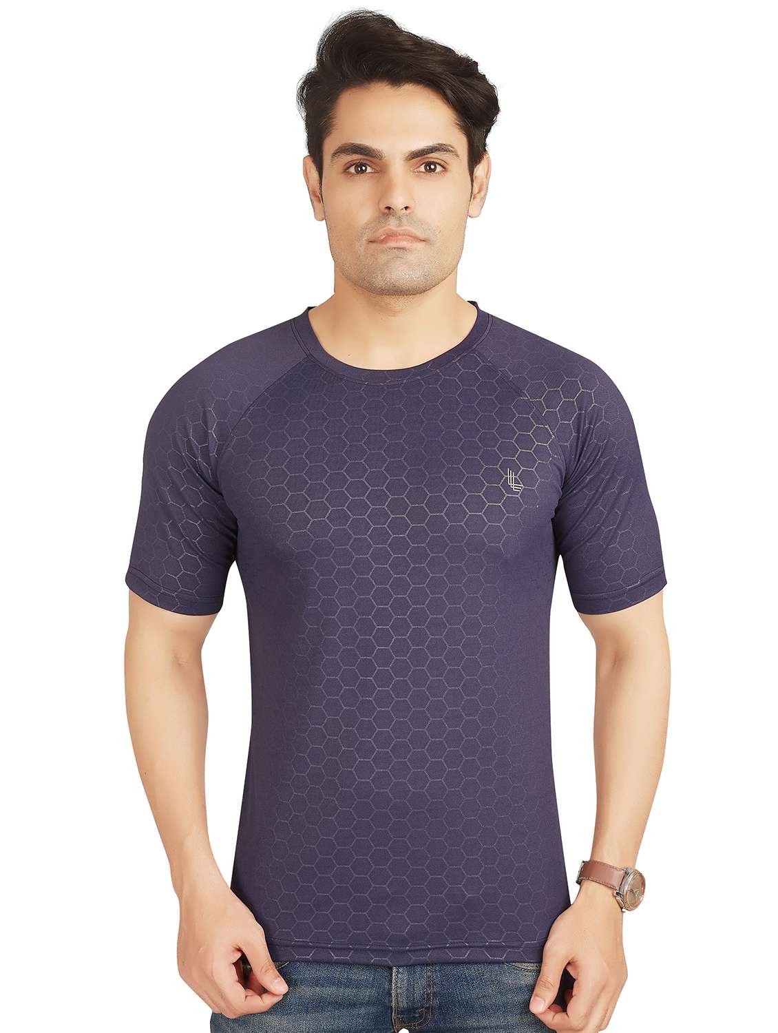 navy blue printed t-shirt - 18328973 - Zoom Image - 0