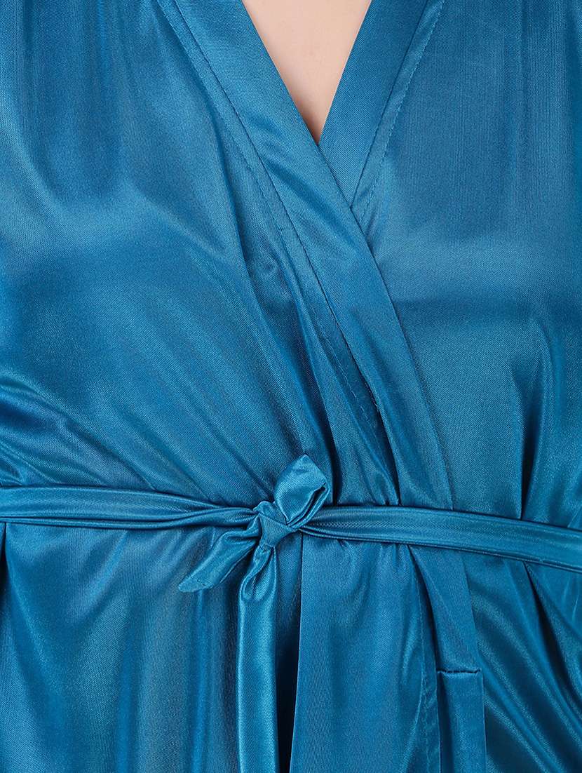 tie front lace detail robe set - 18328986 - Standard Image - 5