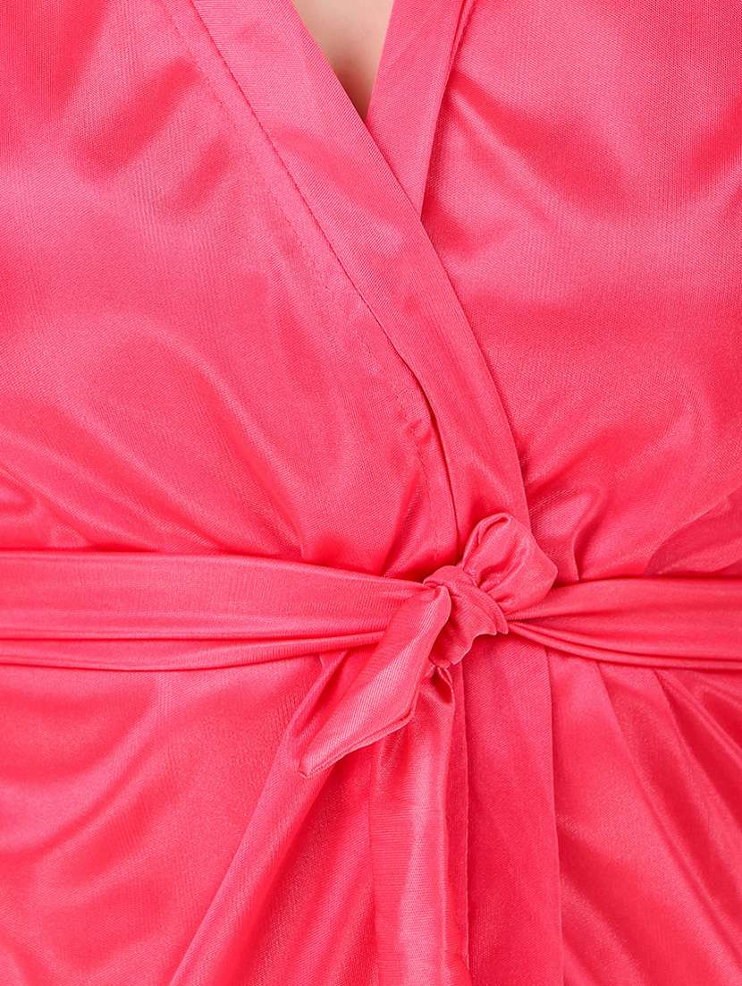 tie front lace detail robe set - 18328987 - Standard Image - 5