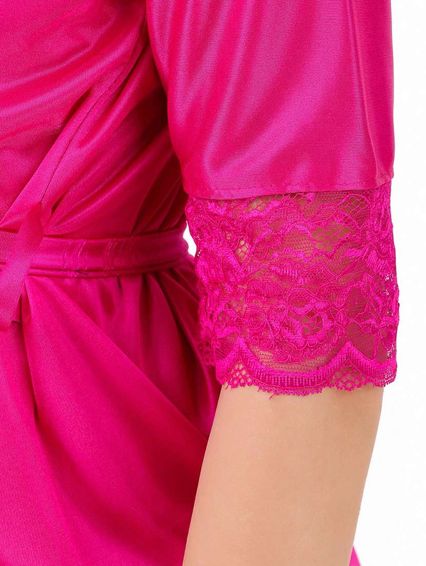tie front lace detail robe set  - 18328988 -  Standard Image - 5
