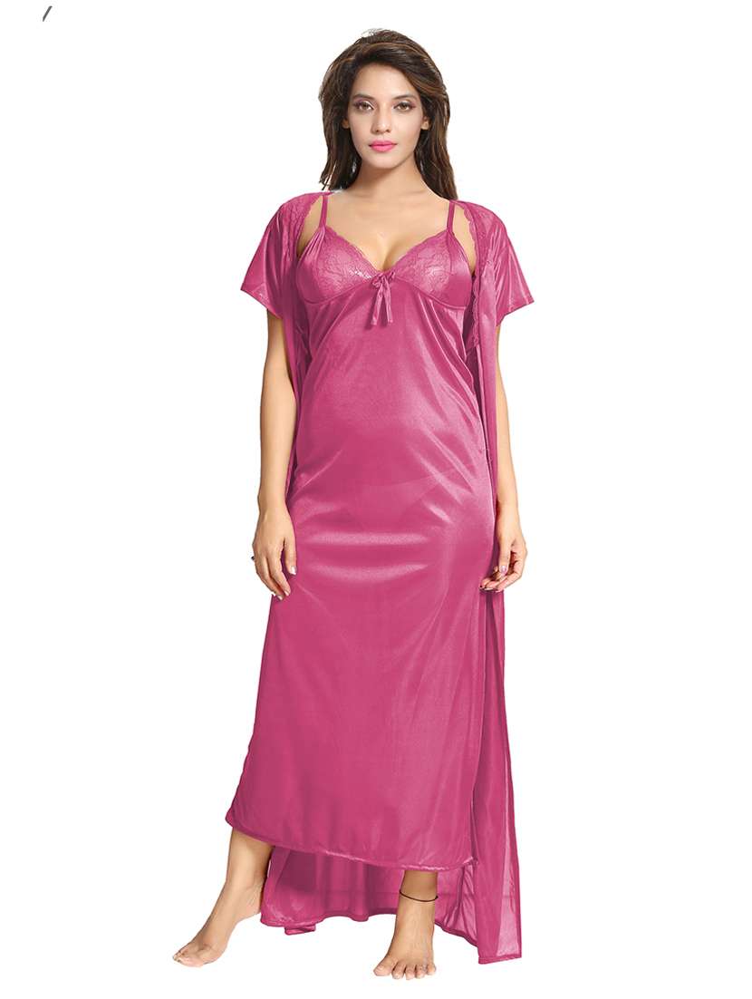 tie front lace detail nighty  - 18329010 -  Standard Image - 3