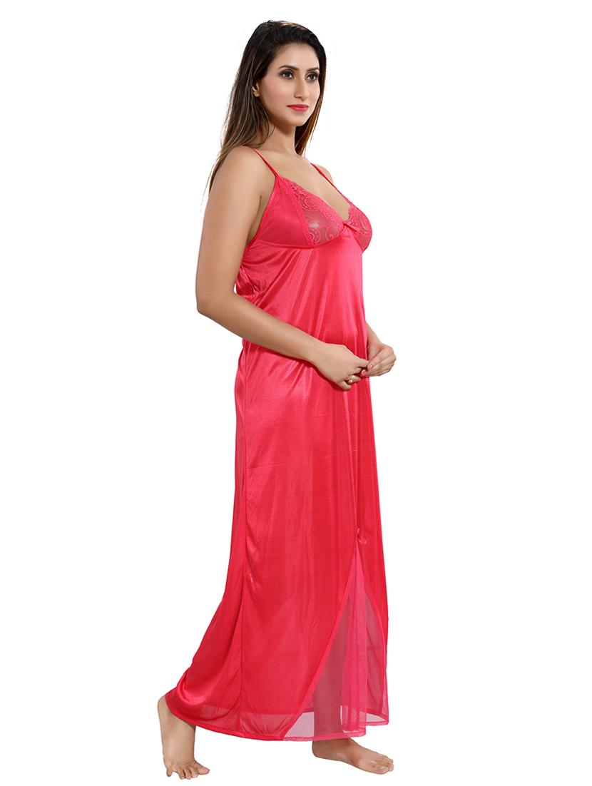tie front lace detail nightwear set - 18329015 - Standard Image - 3