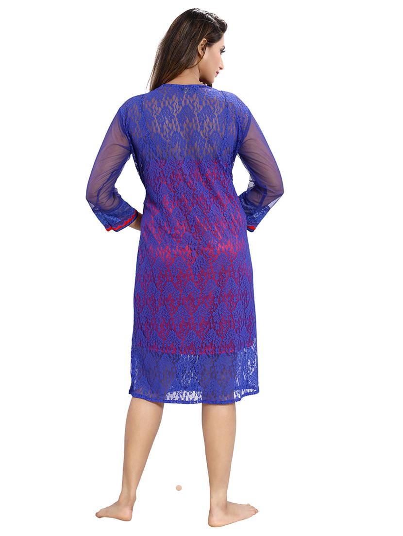 tie front lace detail nightwear set - 18329025 - Standard Image - 5