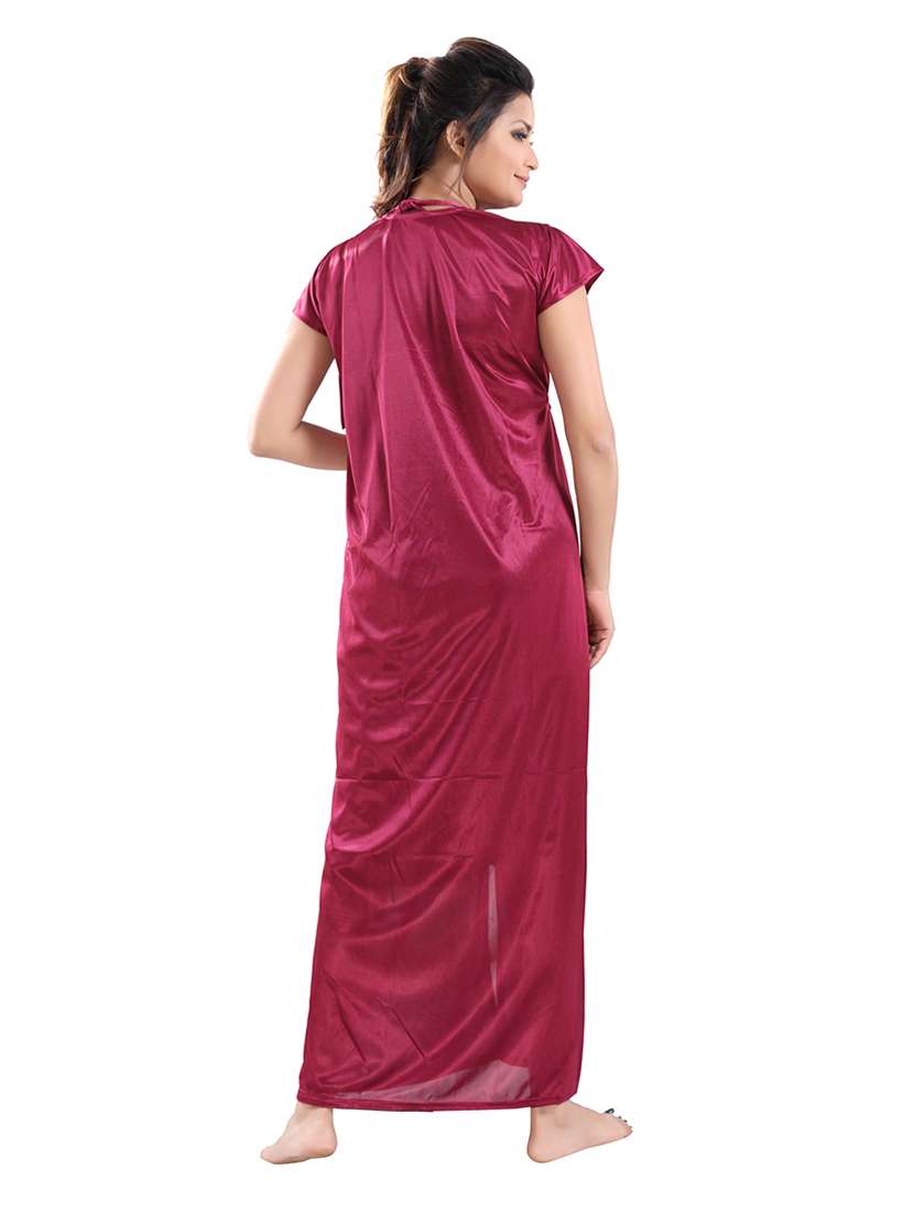 pink solid sleepwear robe set - 18329062 -  Standard Image - 5