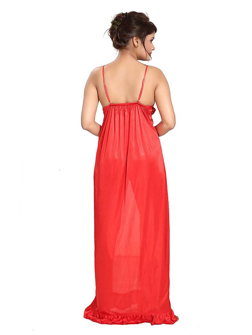 lace detail solid combo nightwear set - 18329133 - Standard Image - 5