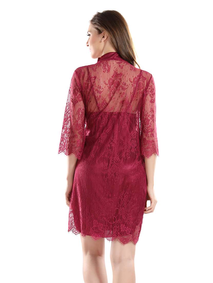 tie front combo nightwear set  - 18329166 -  Standard Image - 3