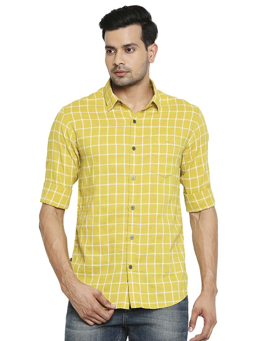yellow checked casual shirt - 18329404 - Zoom Image - 0