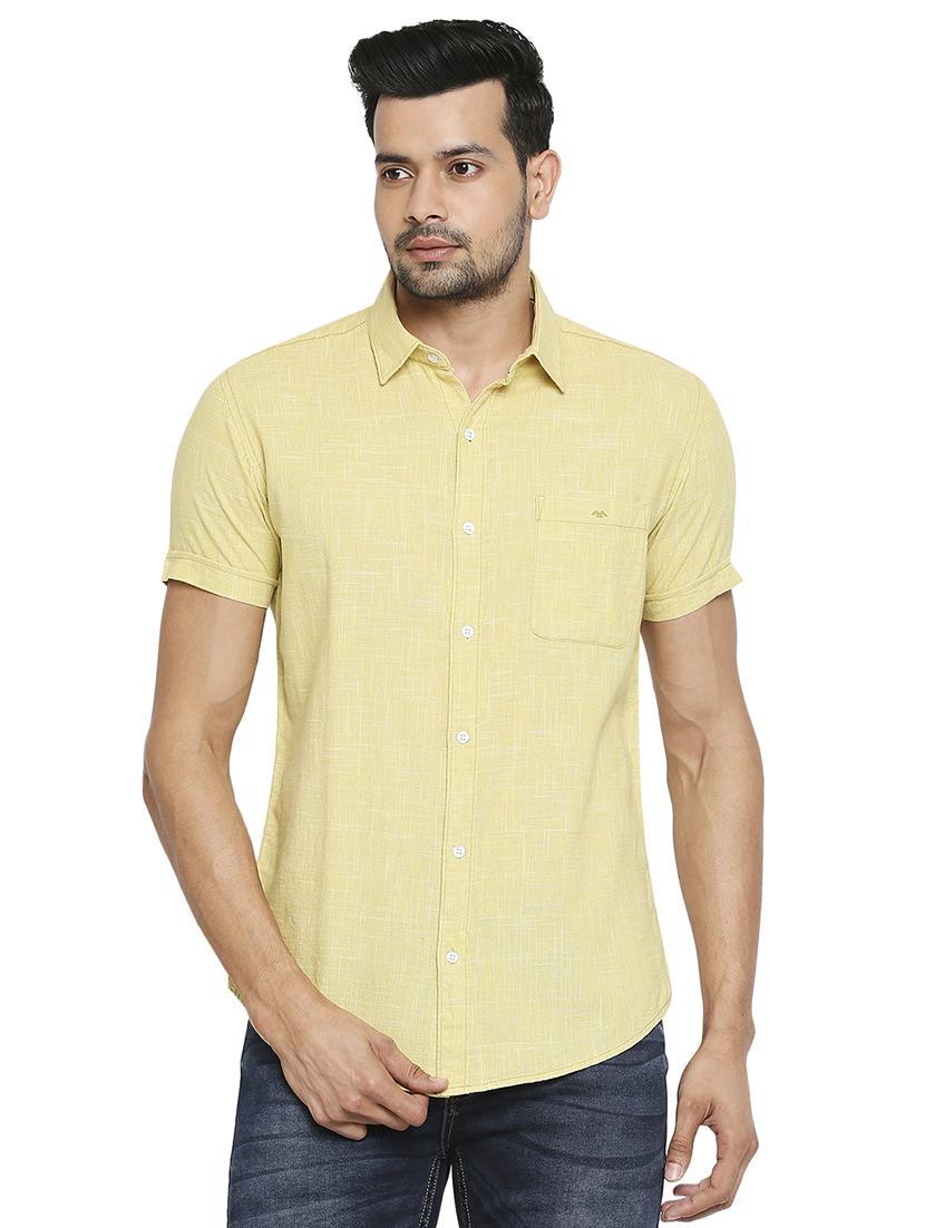 yellow solid casual shirt - 18329472 - Zoom Image - 0