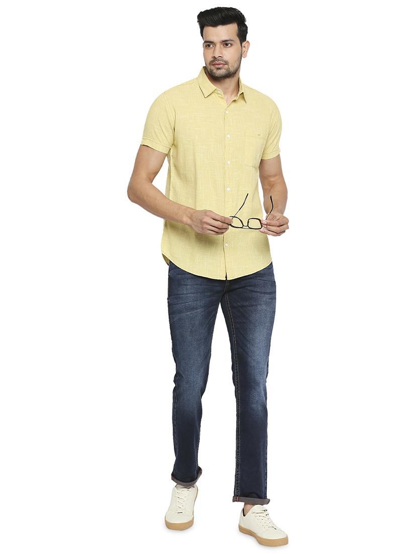 yellow solid casual shirt - 18329472 - Standard Image - 3
