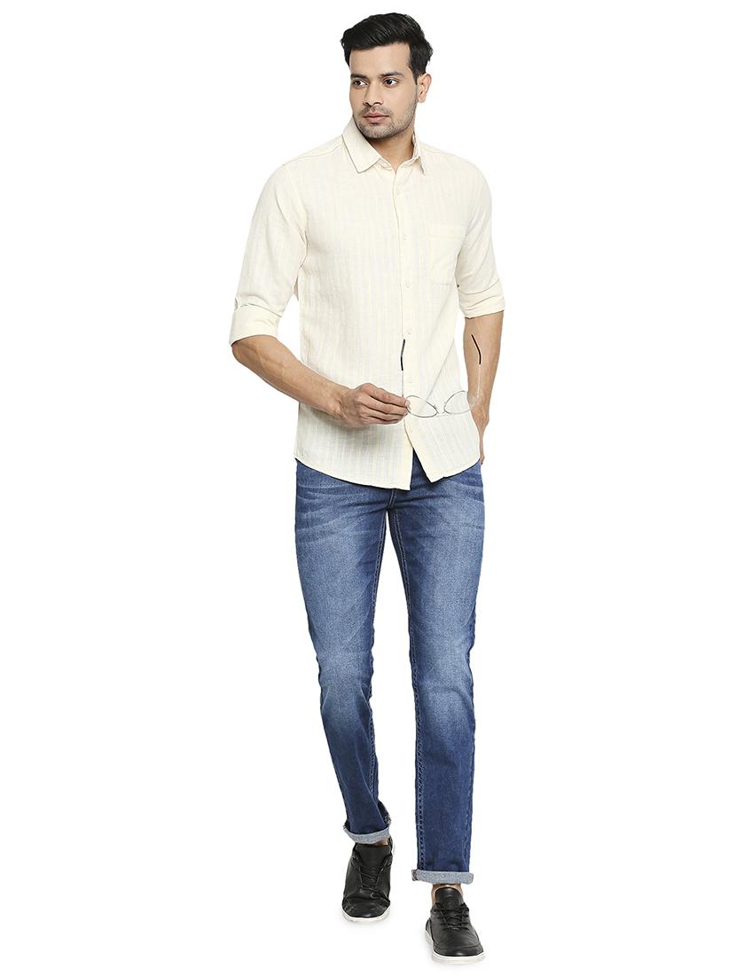 yellow solid casual shirt - 18329473 - Standard Image - 3