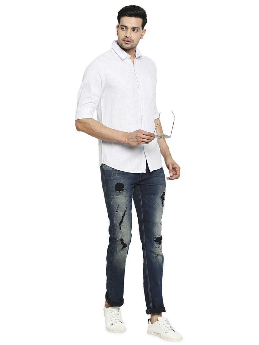 grey solid casual shirt - 18329474 - Standard Image - 3