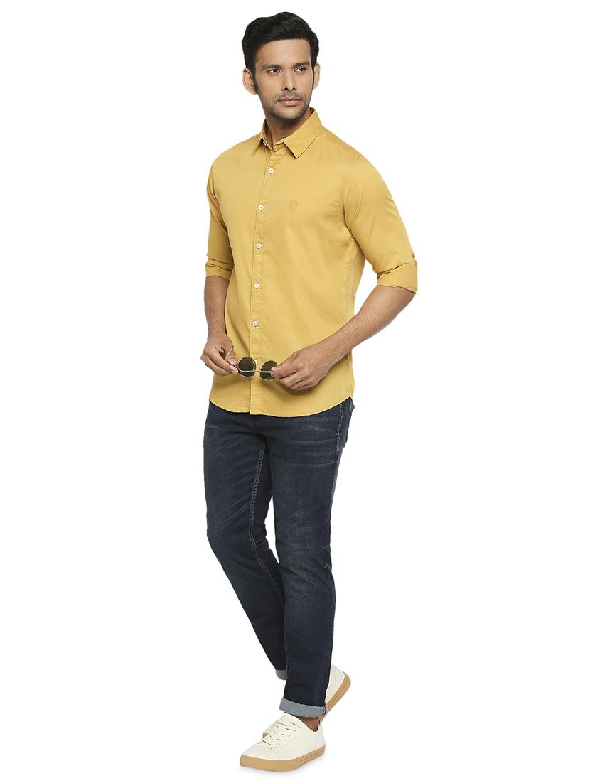 yellow solid casual shirt - 18329496 - Standard Image - 3